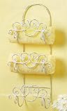 White Metal Wall Bathroom Bath Towel Rack Holder