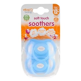 Vital Baby Soft Touch Soothers 12m+ x 2 Blue