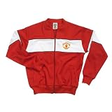 Score Draw Official Retro Manchester United 1985 Mens Track Jacket - Red, Medium