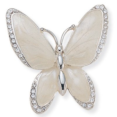 Childrens Toyshop  Jewelry : Crystal Butterfly Silvertone Pin