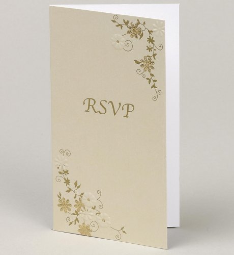 Personalise Your Own - Delicate Gold Floral RSVP Cards