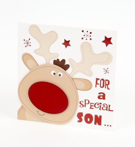 Son Flock Reindeer Nose Card