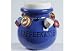 Keramik Spartopf Kaffeekasse Spardose blau - wei�