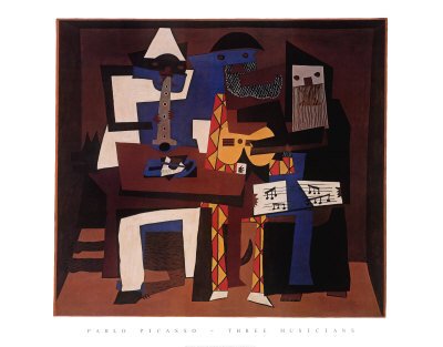 Pablo Picasso Three Musicians Art Print Poster - 22x28 Art Poster Print by Pablo Picasso, 28x22 Art Poster Print by Pablo Picasso, 28x22