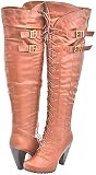 Blossom Sashi-1A Cognac Women Over The Knee Boots