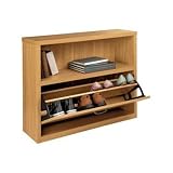 Perfect Easy Assembly Oak Wood Style Hallway Storage Organizer Rack Cabinet for Pairs of Shoes