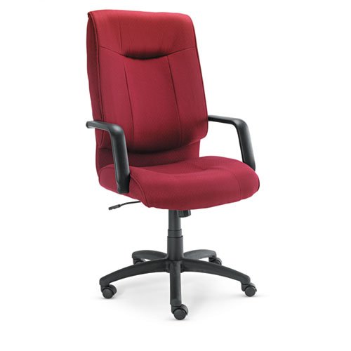 Alera® - Stratus Series High-Back Swivel/Tilt Chair, Burgundy Fabric - Sold As 1 Each - Deep cushioned back and seat conform to body contours for proper alignment.