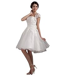 A-line Strapless Knee Length Organza Lace Natural   Waistline  Dress