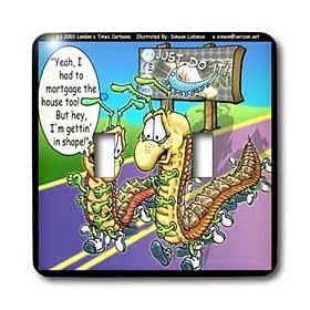 Londons Times Funny Bugs and Slugs Cartoons - Centipede Jogging - Light Switch Covers - double toggle switch
