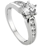 14k White Gold Round Diamond Ladies Bridal Semi Mount Ring Engagement 1/4 CT (0.25 cttw, G-H Color, SI-I Clarity) Center not included