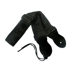 Rockburn 2 inch Black Webbing Guitar Strap