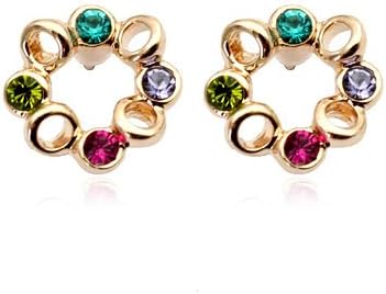 Italina Rigant 18k Rose Gold Plated Round Flower Earring/fashion Jewelry Red Apple Top Quality Round Earrings