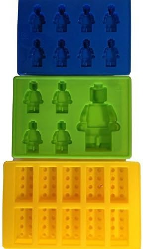 Leged Silicandy Building Brick Lego Style Mini Figures Ice Tray Candy Chocolate Soap Treat Fondat Crayons Mold Party Favors Theme Small Medium Cupcake Cake Toppers (1, 1blue1green1yellow) Size: 1blue1green1yellow PackageQuantity: 1 Model: c12 (Home & Kitchen)