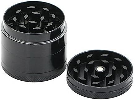 Tobaccos Spice Herb Grinder, By Syeer - 1.6 Inch,4 Piece Black Metal Tobacco Crusher Hand Muller Smoke Herbal Grinder