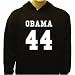 Barack Obama Sweatshirt, 44th President Hoodie, X-Large, Black