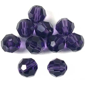 10 Purple Velvet Round Swarovski Crystal Beads 5000 6mm