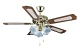from Total Richmond 42 5 Oak Blades with Cane Ceiling Fan with 3 60W E27 Decorative Lights