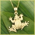 14K Tree Frog Pendant