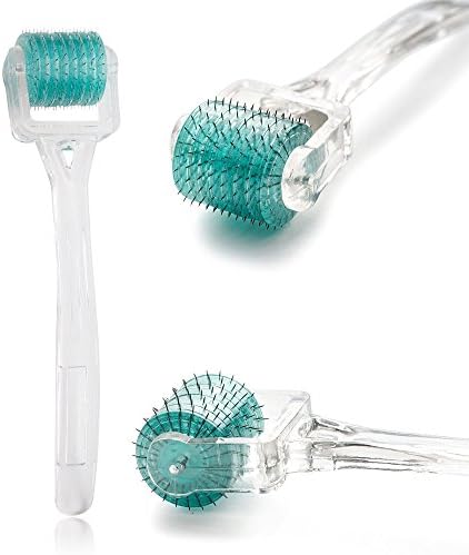 NBW Best Facial Clearing Device for Acne Scars, Wrinkles, Blemish and Blackhead Remover, Dark Circle Eye Treatment Roller, Stretch Marks and Cellulite Reducing Tool. Increases Natural Collagen Production and Skin Elasticity. Multiplies the Results of Skin Care Products. 0.5mm Titanium Alloy Microneedle Is Great for Face, Neck, Decollete, and Body. Includes Free Protective Travel Case ,Clear