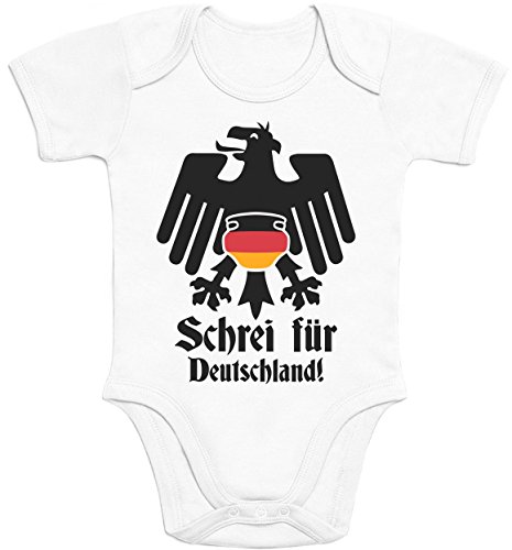 Schrei Für Deutschland Lustiger Bundesadler Windel Baby Body Kurzarm-Body 3 – 6 months Weiß