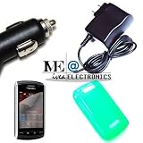 IVEA GREEN Crystal Soft Diamond CASE/Cover+AC CHARGER+CAR Charger+LCD for Blackberry Thunder/Storm 9500/9530