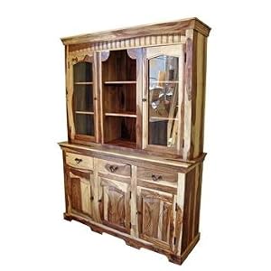 Primo 3 panel hutch buffet in Clear finish