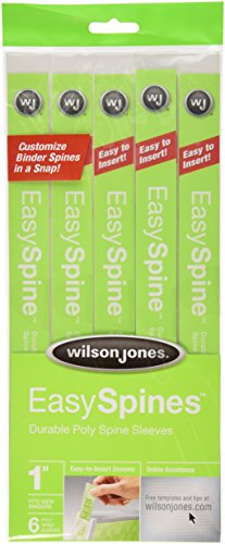 Wilson JonesEasySpines Binder Inserts, 1 Inch Width, 6 per Pack, Clear (W35513)
