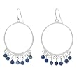 Sterling Silver Sodalite Round Chandelier Earrings