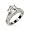 Eve's Addiction Radiant Sterling Silver CZ Engagement Ring, 6