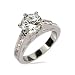 Eve's Addiction Radiant Sterling Silver CZ Engagement Ring