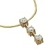 0.90Ct.T.W. Sparkling Round Cut Diamonds, 14Kt. Yellow Gold, Three Stone Diamond Pendant with Chain