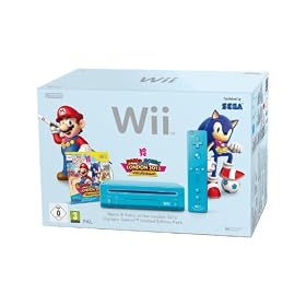 Console Wii bleue + Mario & Sonic aux Jeux Olympiques de Londres 2012 + T�l�commande Wii Plus - bleu