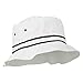 Striped Hat Band Fisherman Bucket Hat - White Black