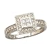 14K White Gold Ladies Four Sided Diamond Fashion Ring