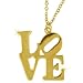 1 X 1 1/8" Love Pendant On 16" Chain In Gold