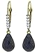 14k Gold Leverback Earrings with Genuine Diamonds