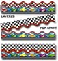POP-APART BORDER RACE CARS and CHECKS36 L