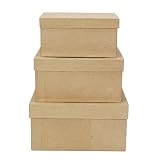 Value Pack Paper Mache Boxes 8/9/10'' Square