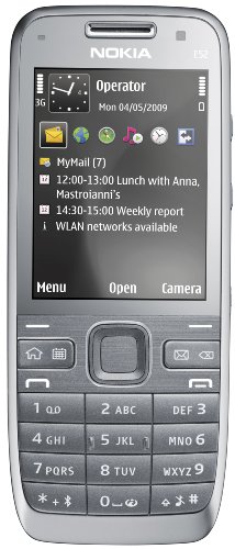 Nokia E52 metal grey aluminium (UMTS, GPS, A-GPS, WLAN, MP3, Bluetooth, Kamera mit 3,2 MP) Handy ohne Vertrag, ohne Branding, kein Simlock