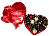 11pc Handmade Belgian Chocolates In Red Velvet Heart