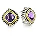 Sterling Silver & 18K Square Amethyst