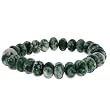 10mm Rondell Stretch Bracelet - Green Spot Agate
