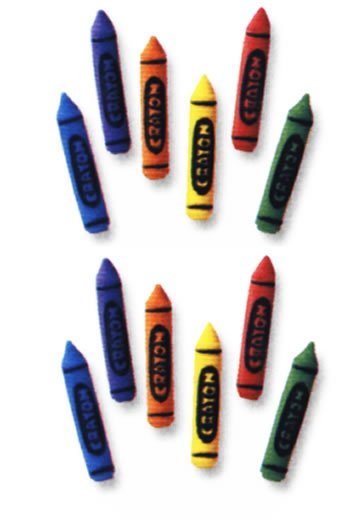 Crayon Cakes, Cupcakes, Cookies - Crayola Shaped Edible Hard Sugar Decorations (12 pcs) by Lucks