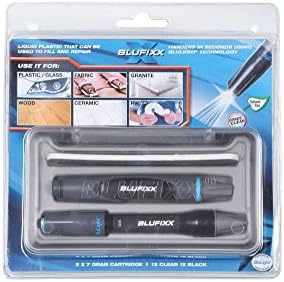 BluFixx BFSK2X7CB 4 Pack 2 Color Light Cure Repair Starter Kit (1) 7g Clear, (1) 7g Black