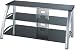 LSI Furniture Silver/Chrome with Black Glass TV Stand