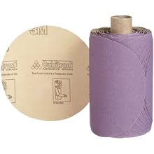 3M Stikit Paper Disc Roll 735U, PSA Attachment, Ceramic Aluminum Oxide, 5" Diameter, P180 Grit (Roll of 100)