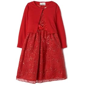 Rare Editions Girls 2-6x Embroidered Sequins Dress With Sweater