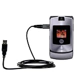 Classic Straight USB Cable for the Motorola RAZR V3i with Power Hot Sync and Charge capabilities - Gomadic Brand w/ TipExchange Technology