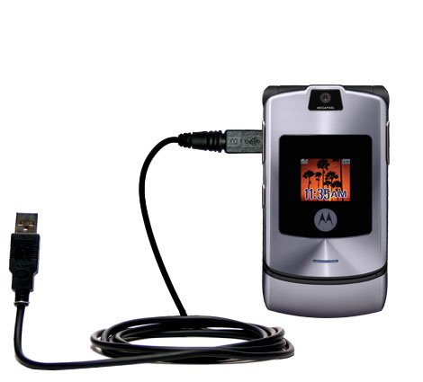 Classic Straight USB Cable for the Motorola RAZR V3i with Power Hot Sync and Charge capabilities - uses Gomadic TipExchange Technology