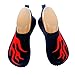 Cevinee Slip-on Water Shoes, Anti-Slip Athletic Aqua Socks, for Outdoor Pool Beach Swim Exercise Workout - Black Fire XXL